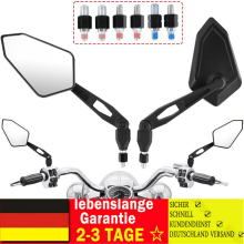 Motorfiets zijspiegel, helder zicht, universele pasvorm voor 8/10 mm stuurklem, verstelbare functie, aluminiumlegering ABS-kunststof + glas, zwarte