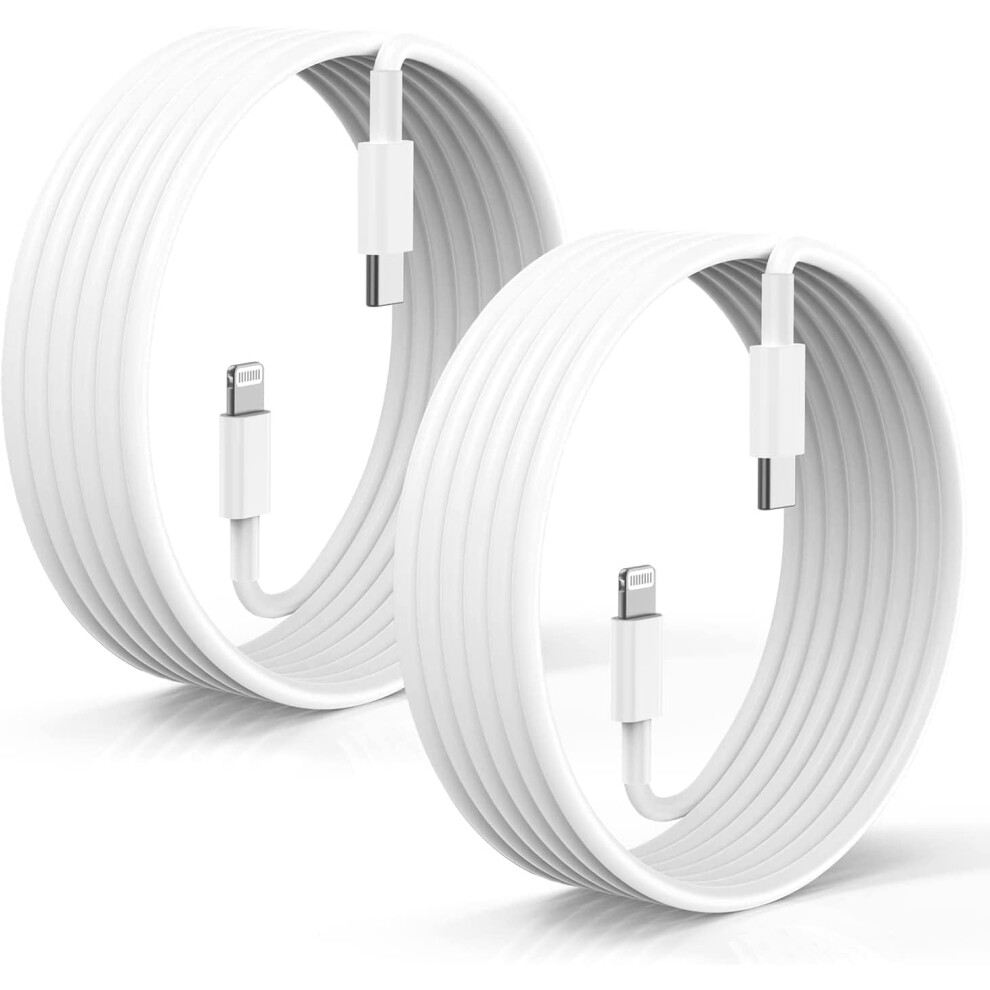 Usb C To Lightning Cable For Iphone 14/13/12 Fast Charging, 2 Pack 3M White 9001264689162
