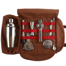 Stainless Steel Cocktail Shaker Set with Tote Bag, Complete Bartender Kit for Parties and Home Bars