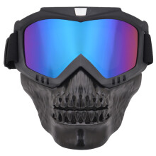 Motorradbrille mit abnehmbarer Gesichtsmaske, Airsoft-, Offroad- und Motocross-Schutzbrille mit strapazierfähiger PC-Linse und komfortablem