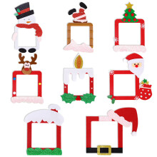 Décoration murale créative pour surfaces lisses, propres et sèches, en feutrine amovible et réutilisable, motif d'éléments de Noël, 8 pièces