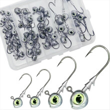 88Pcs/Box Swimbait Jig Heads Fishing Hooks with 3D Eye,4 Sizes(1/4oz,3