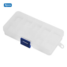 Estuche de almacenamiento portátil, caja de herramientas con tapas de plástico transparente, divisores ajustables, caja de almacenamiento