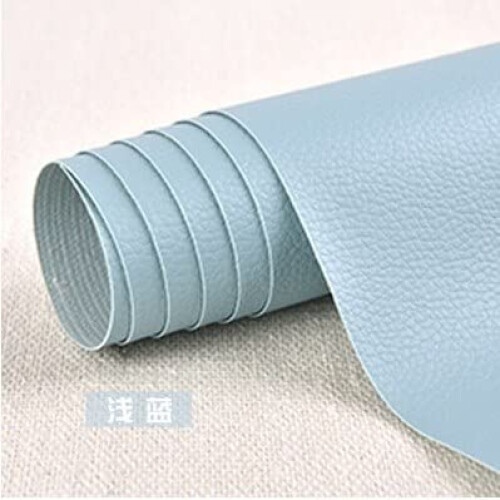 PU Leather  Patch Light Blue 100x137cm Self Adhesive Fabric for Sofa and Couch