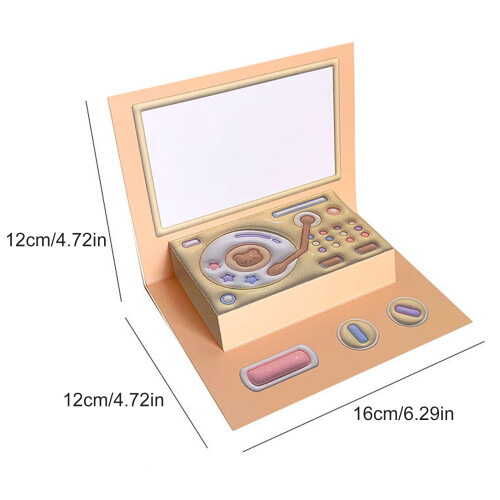 Popup-Karte zum Muttertag, 3D-Pinguine, Geschenkkarten,-Beige 2