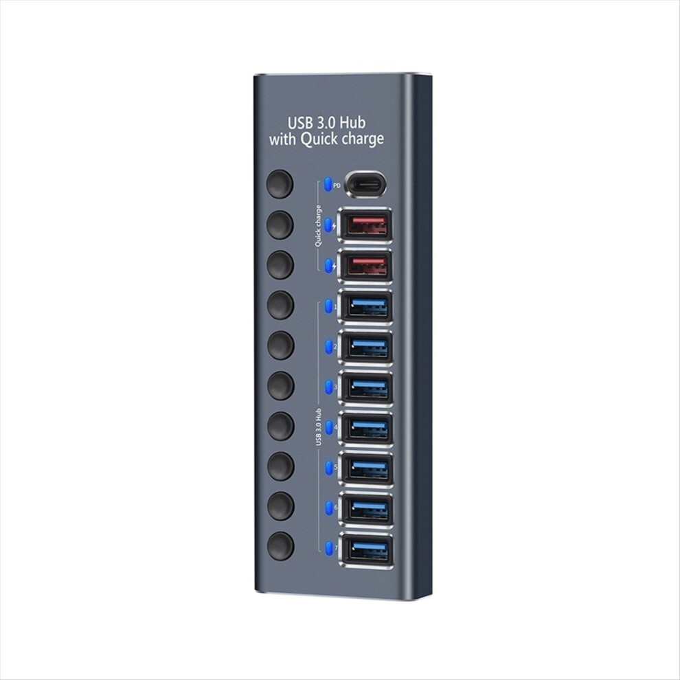 10-Port Usb 3.0 Hub With 2.4A Fast Charging Pd Port Supply Multi-Devic 4853197633577