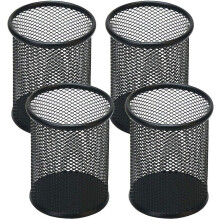 Metalen pennenbakje, elegant bureaubakje, set van 4