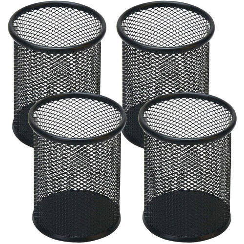 Metall-Stiftebecher, eleganter Schreibtischbecher, 4er-Pack