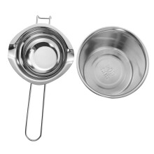 2pcs Stainless Steel Melting Pot with Handle for Chocolate, Wax and Candle Making, Dual Pour Spouts