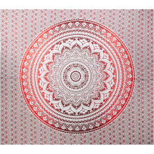 Tapeçaria com estampa serigráfica, degradê vermelho estilo boêmio hippie, tecido de algodão resistente para decoração de cama, proteção de
