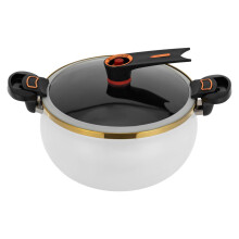 Stainless Steel Pressure Cooker 8L NonStick Micro Pressure Pot for Gas and Induction Cooking White