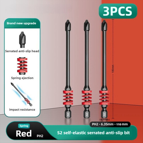 Magnetic Screwdriver Bits Non-Slip Shockproof Impact Hex Shank Alloy 2