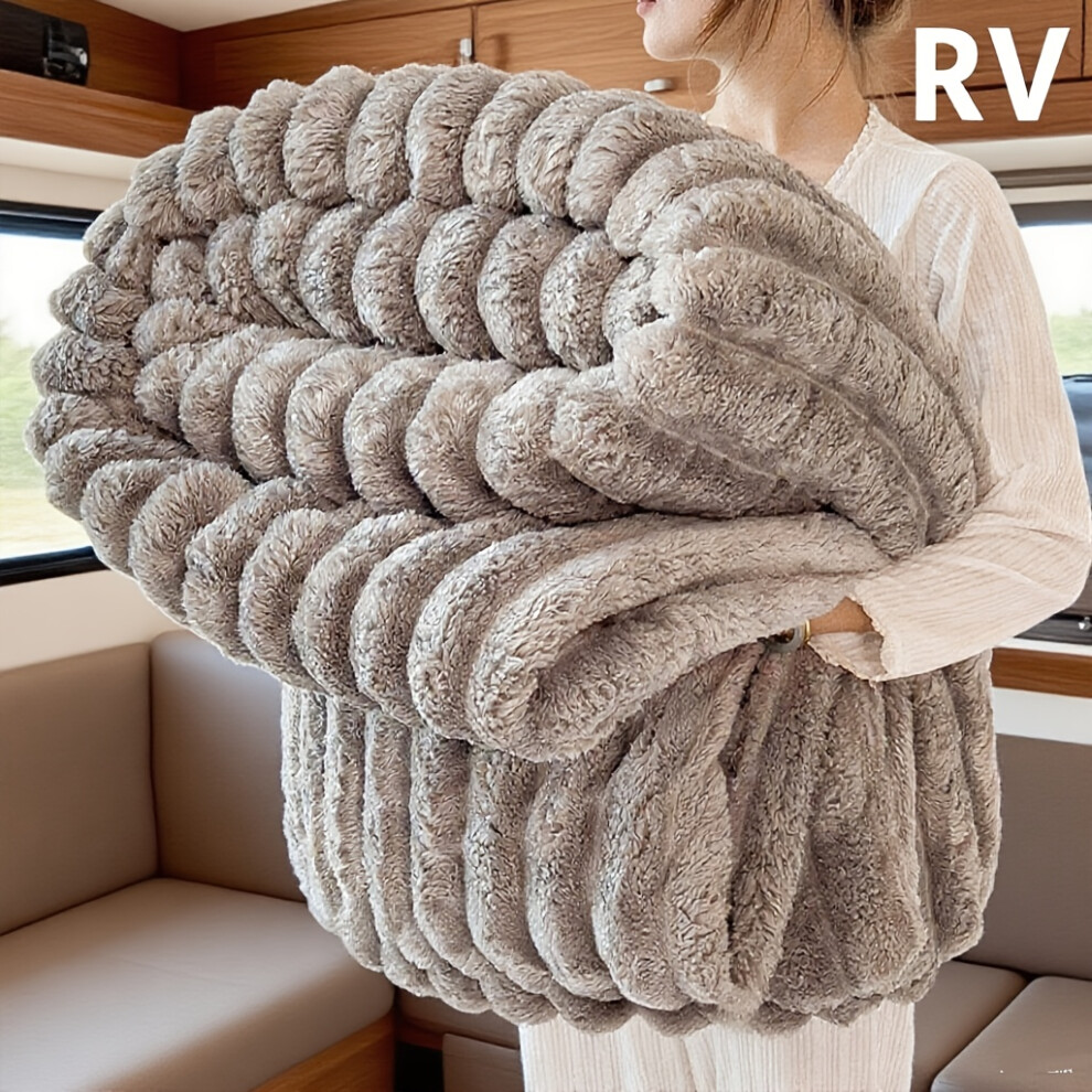 (Light Gray, 180cm*200cm) 1pc Extra Large 180x200cm Heavy-Duty Thick Bedspread/Throw - Ultra-Soft Plush All-Season Luxury Bedding for RV, Camper,