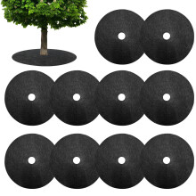 Tree Protection Weed Control Mats, 25 cm Mulch Disc, 10 Pieces
