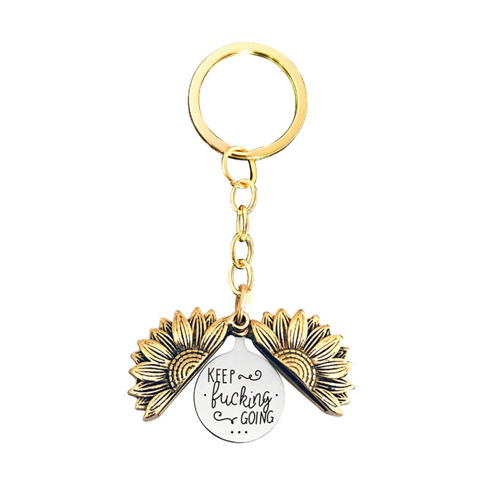 Encouragement Keychain Sunflower Design-T00005 keychain gold
