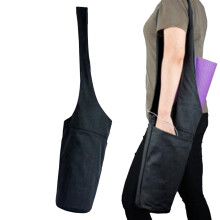 Yoga Shopping Bag for Women, Yoga Mat Bag, Long Shoulder Holder with Pockets, Black Ref: 7381