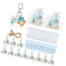 24 Set Angelic Footprint Keychains with Drawstring-Blue