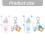 24 Set Angelic Footprint Keychains with Drawstring-Blue 4
