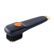 Shoe Cleaning Brush with Soft Bristles and Builtin Liquid Dispenser for Clothes and Footwear, Blue