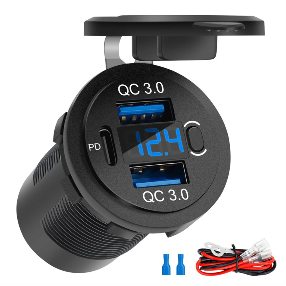 Dual Qc3.0 18W & Pd 30W Quick Charging Port,Usb C Car Charger Socket W 4853197637759