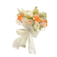 Beautiful Artificial Roses Peony Bouquet for Bride and-orange