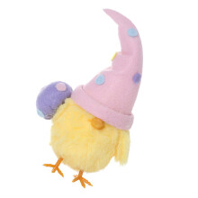 Easters Chick Tabletop Accent Plush Fabric Animal Figurine-Pink