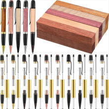 10 Set Pen Making Kit Woodturning Exotic-Wood Blanks Twist Ballpoint R