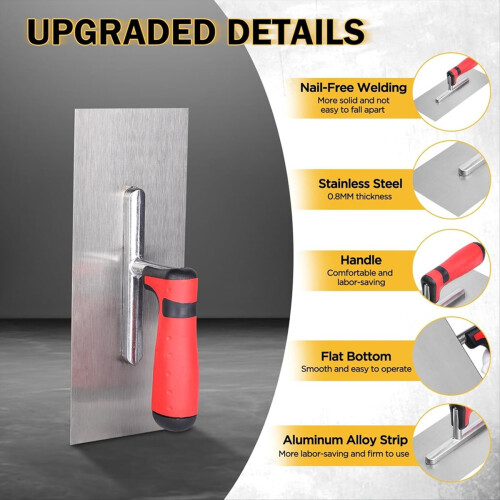 3 Pcs Masonry Tool Set, with Soft Grip Handles Concrete Drywall Tile a 2