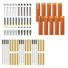 Pen Kits for Woodturning 10 Pack with Black Ink Ballpoint Craft Slimli
