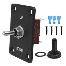 Momentary 30A Toggle Waterproof 12V ()/Off/() 3 Pin SPDT with /Down Mounting Plate for RV Motor Control