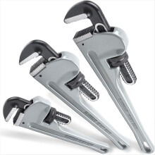 Aluminum Pipe Wrench Set, 10 Inches, 14 18 Inches Adjustable Plumbing