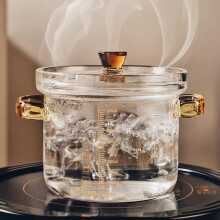 Glass Saucepan with Lid 0.45L HeatResistant Casserole Pot for Cooking Baking and Serving