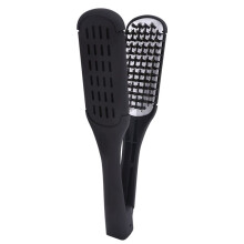 Boar Bristle Double Sided Brush Comb Clamp Anti-Static Hair Straightener Tool Comb Hair Splint Comb, Black