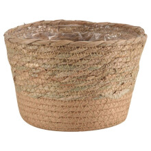 Pot de Fleurs Tissé en Paille, Panier en Osier, Panier de Rangement en Rotin, Panier de Jardinière Tissé à la Main M