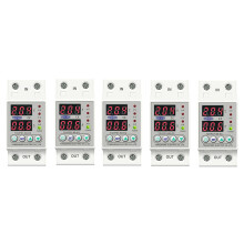 5X Podwójny WyśWietlacz na Szynie Din Regulowany PrąD NadnapięCiowy i PodnapięCiowy PrzekaźNik Ochronny UrząDzenia Ochronnego 60A 220V 230V