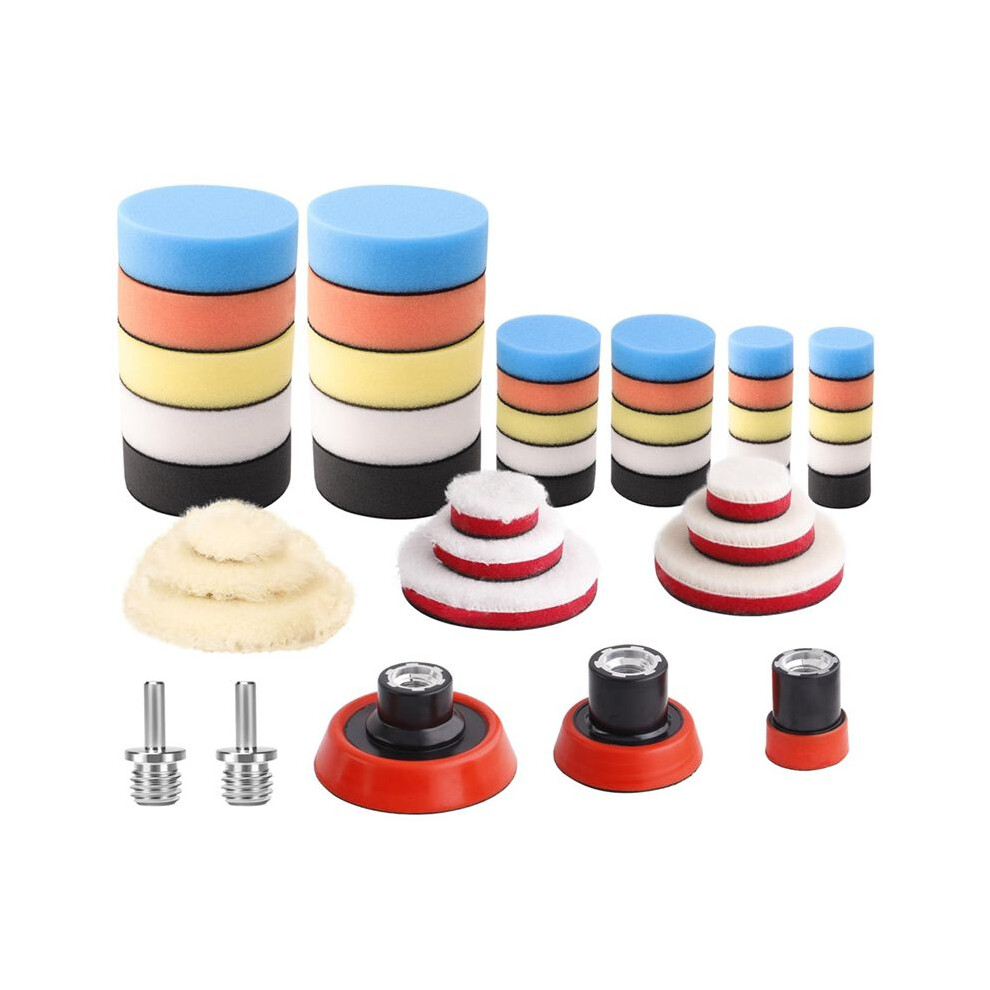 Car Foam Drill Polishing Pad Kit, 44Pcs 1Inch 2Inch 3Inch Detail Buffi 4852827006972