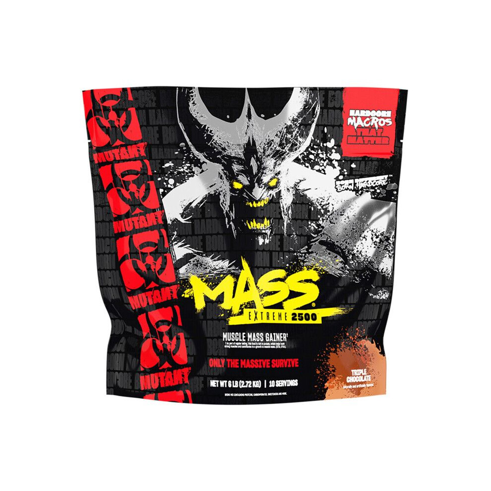 Mutant Mass Extreme Gainer - Whey Protein Powder - Build Muscle Size And Strength - High Density Clean Calories (Triple Chocolate, 6 Lbs)