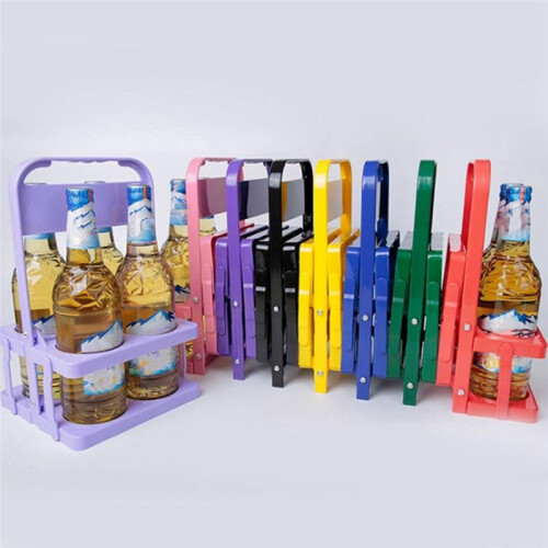 4 Holes Foldable Plastic Beverage Carrier,Reusable Drink Holder with Handle Portable Drink Holder Deep 1