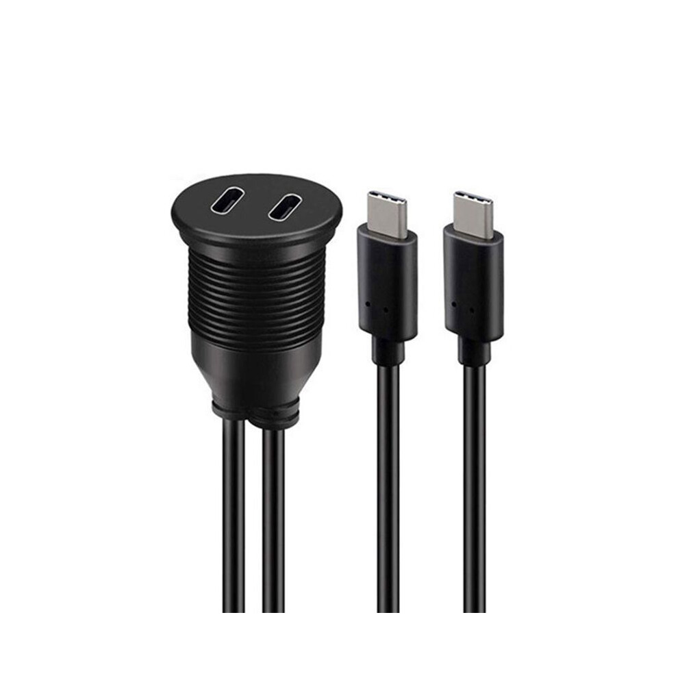 Usb Type C Extension Cable 1M Male To Female Dual Port Waterproof Car Mount Flush Cable For Car Truck Boat Usb2.0 6133869930219