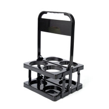 4 Holes Foldable Plastic Beverage Carrier,Reusable Drink Holder with Handle Portable Drink Holder Black