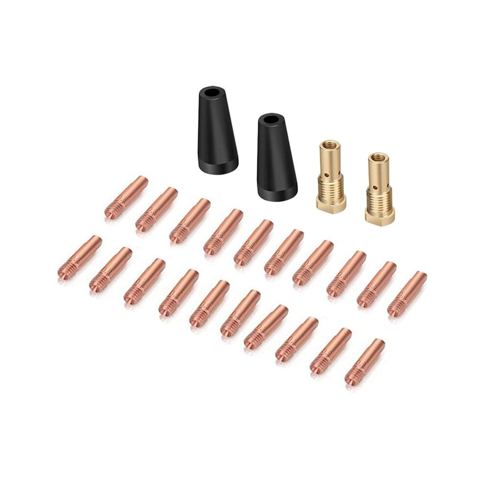 24Pcs Mig Welding Torch Kit 0.8/0.9Mm Brass Tips Gasless Flux Nozzle T 4852827007863