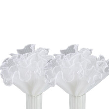 2 Pack 4.5 Yard White Flower Wrapping Paper Pearl Mesh Bouquet Wrapping Paper Pearl Wrinkled Wave Net Yarn