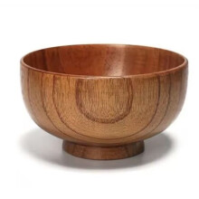 New Chinese Wooden Bowl with Whole Wood & Jujube.Instant Noodles Bowl Soup Bowl Heat-Insulating Fall-Resistant Bowl 10cm
