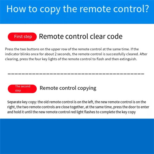 Wireless RF 433MHz Auto Copy Remote Control Electric Garage Door Opener Controller Duplicator Clone Cloning Transmitter 2