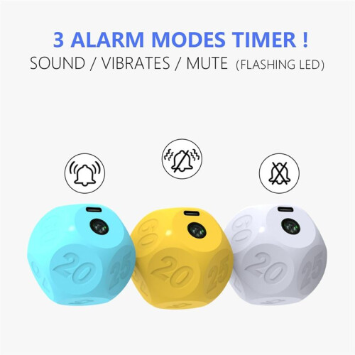 Cube Kitchen Timer - Rechargeable Countdown Timer 15-20-30-45-60 Mins for Cooking, Classroom, Exercise A 2