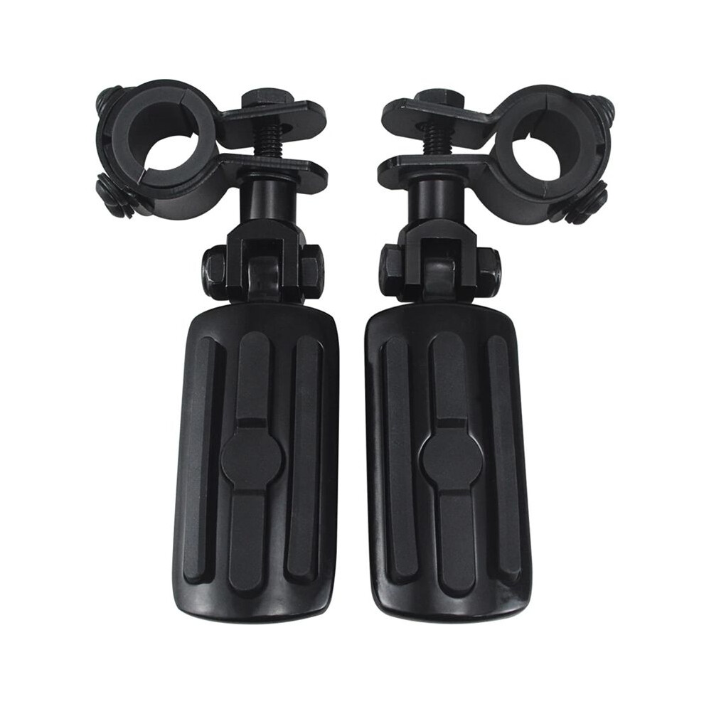 Motorcycle Footrest 1-1/4 Inch Bar Mount Highway Clamp Foot Pegs For Harley Honda Davidson Road King Electra Black 6132924391644