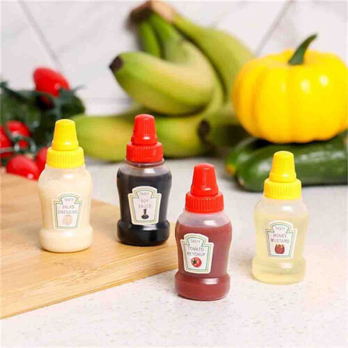 Ketchupflaskor för Bento Box Tillbehör,  Kryddflaskor Plastflaskor Behållare Tom Ketchup 1