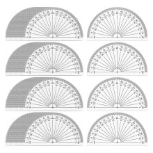100 Pack Plastic Protractors Bulk Set for Angle Measurement, 4 Inches, Clear 180 Degrees