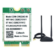 RTL8922AE WiFi7 Card 2.4G/5G/6G Tri-Band 6338Mbps Wireless WiFi Card Adapter Bluetooth 5.4 with Dual Frequency Antenna
