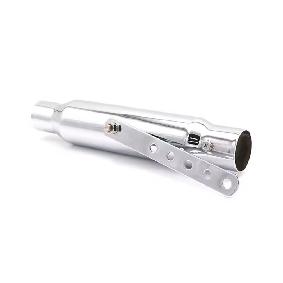 Motorcycle 12Inch Shorty Exhaust Pipe For Harley Honda Suzuki Kawasaki Touring Chopper Cafe Racer Silver 6131641876533
